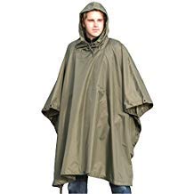 di Miltec Telo Poncho Impermeabile Lungo da Uomo da Caccia Pesca Bici Militare Antipioggia Mantella per Pioggia (Verde)