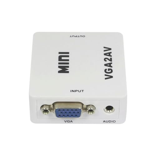 CHILDWEET Convertidor Detección AV Mini de 1080p Computadora Vga Adaptador Automática Ntsc PAL para y Visualización de Imágenes a TV Cine Casa PC