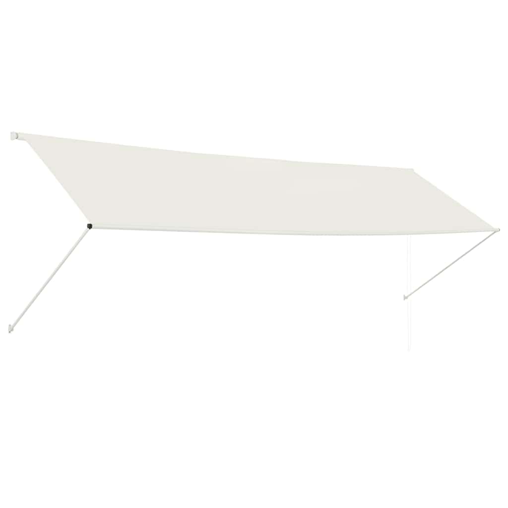 vidaXL Retractable Awning 400x150cm - Adjustable Garden Canopy/Sun Shade for Window, Door, Patio - UV/Water Resistant, Cream Polyester — image 1