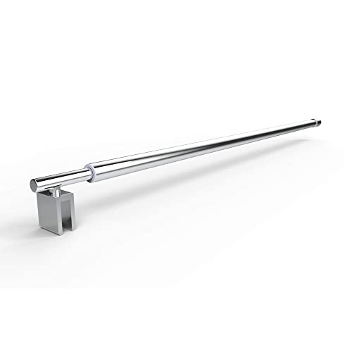 Barre de stabilisation télescopique pour parois de douche, paroi en verre, marche dans le stabilisateur, épaisseur du verre de 6 mm à 10 mm, réglable de 78 à 123 cm