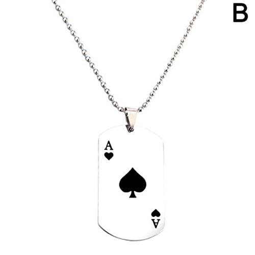 Kaytong Creative Poker As de Pique Collier pour Femmes en Acier Carte À Jouer Pendentif Colliers De Mode Hip Hop Bijoux Cadeau Cover