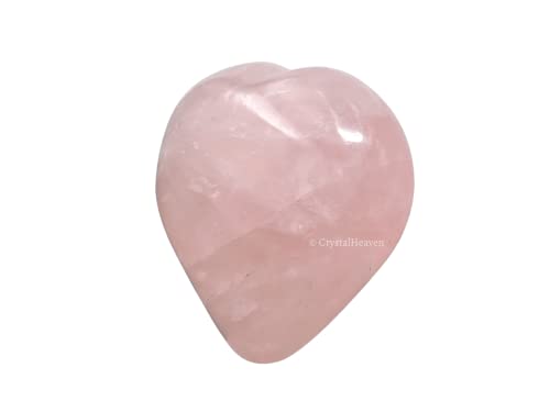 Image of Certified Rose Quartz Crystal Heart Palm Pebbles Stones For Stress Relief