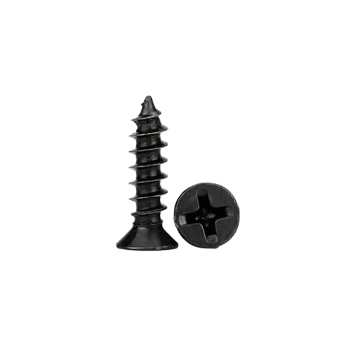 Petites vis à bois M3 x 6 mm noires pour loisirs créatifs et cadres d'artisanat - 100 vis