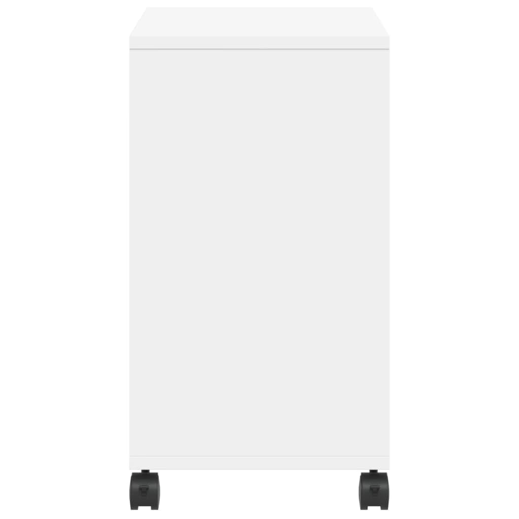 vidaXL Beistelltisch mit Rollen Weiß 50x30x55 cm Holzwerkstoff