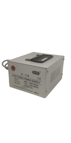 Image of Kundip Step Down Voltage Converter 220V to 110V, 100% Copper Wound Transformer and Fuse for Safety of your USA Appliance to use in India (500 Watts)