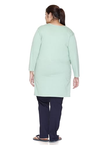 Image of In Love Women's Plus Size Printed Long Tops, Round Neck 3 /4 Sleeve Relaxed Fit Longline T-Shirt Tunic