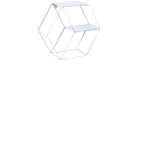 Estantería de pared flotante simple de hierro forjado, 2 piezas, hexagonal, soporte de almacenamiento de artículos diversos, sala de estar, decoración del hogar, montaje en pared para baño, cocina,