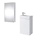 Planetmöbel Szafka pod umywalkę z lustrem Zestaw mebli łazienkowych 40cm do łazienki Gościnne WC Biały