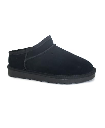 Sabots daim Funny Duck WD55 noir | Dites adieu aux pieds froids avec cette fourrure