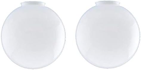 DYSMIO Lighting 3-1/4-Inch White Polycarbonate Globe Ceiling Fan Globe Replacement, Ceiling Fan Light Covers, Light Bulb Cover, 3-1/4-Inch Fitter Opening Polycarbonate,White,Pack of 2