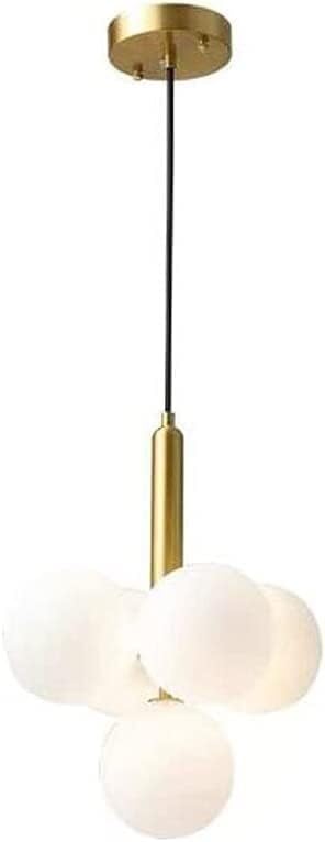 Plafonnier LED salon et chambre suspension dorée en verre
