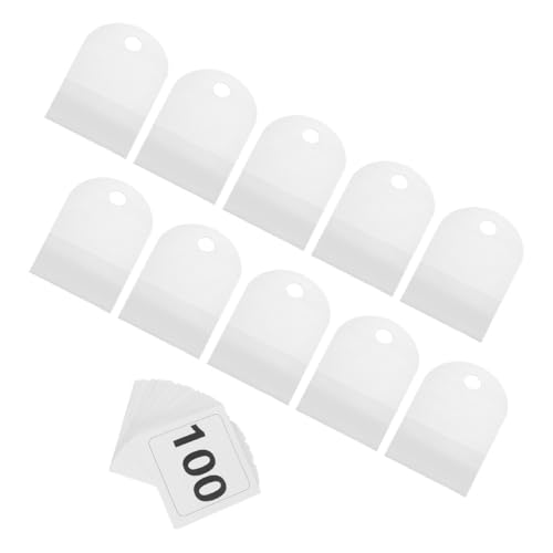 PRETYZOOM Étiquettes Numérotées Papiers Numérotés 01-100 Réutilisables en Acrylique Lot de 10 pour Étiquettes de Vêtements en Boutique de Détail