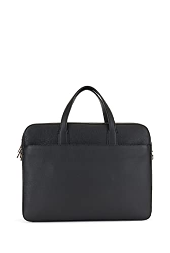 BOSS Heren Crosstown S doc case aktetas van Italiaans leer met logo in reliëf grootte, zwart 1, One size - Image 3