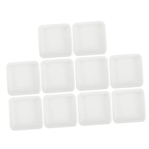 ledmomo 10個 秤量船 秤量船 小さなサービングボウル 計量カップ 冷媒 大きな四角いトレイ 重さ 漏斗 プラスチック計量皿 角計量ボート 計量トレー 帯電防止計量皿 ラボ計量皿 白い