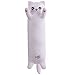 SNOWOLF Gatto Morbido Cuscino Peluche Lungo Tiro per Dormire Cotone Gattino Ripiene Carino Peluche Bambola Giocattolo Regalo per Bambini Fidanzata (White, 90cm)