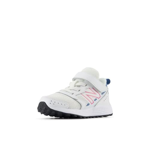 New Balance Kids Fresh Foam 650 V1 Bungee Lace with Top Strap Running Shoe, White/Real Pink/Heron Blue, 1.5 US Unisex Little by New Balance - Used condition - US$45.76