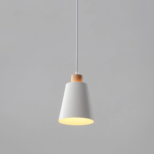 Petite lampe blanche de plafond suspendue E27, lustre scandinave réglable pour la chambre