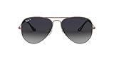 Ray-Ban Unisex Rb3025 Classic Aviator Sunglasses, Copper/Polarized Blue Gradient Grey, 58 mm