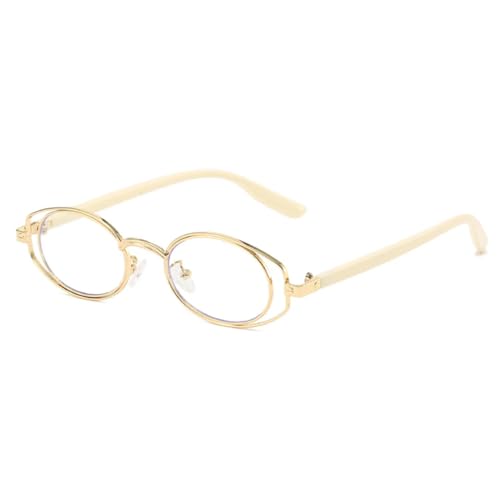 Lunettes rétro double monture ovale métal transparent punk femmes hommes accessoire vintage