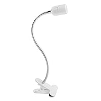 Sudnsadaks E27 Klemmleuchte Mit Schwanenhals - 360° Verstellbare Tischlampe Mit 120cm Kabel