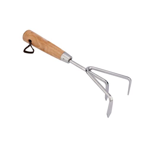 Horizon Tools Garden Hand Cultivator with Stainless Steel Head and Wooden Handle for Agriculture & Garden