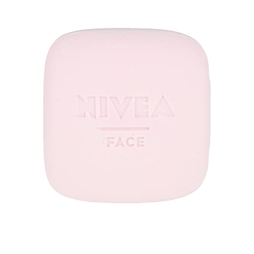 NIVEA Naturally Clean Limpiador Facial Sólido Piel Radiante (1 x 75 g), pastilla 99% de origen natural para una limpieza profunda, con extracto de rosa y vitamina E