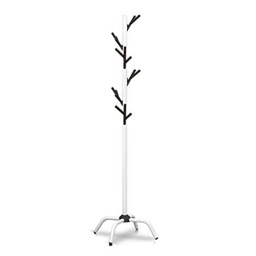XMCKA Porte-manteaux sur pied au design moderne, 18 crochets en métal rustique robuste pour chapeaux, sacs à main, vestes, écharpes, sacs à main, meubles industriels, blanc (noir) WZSS