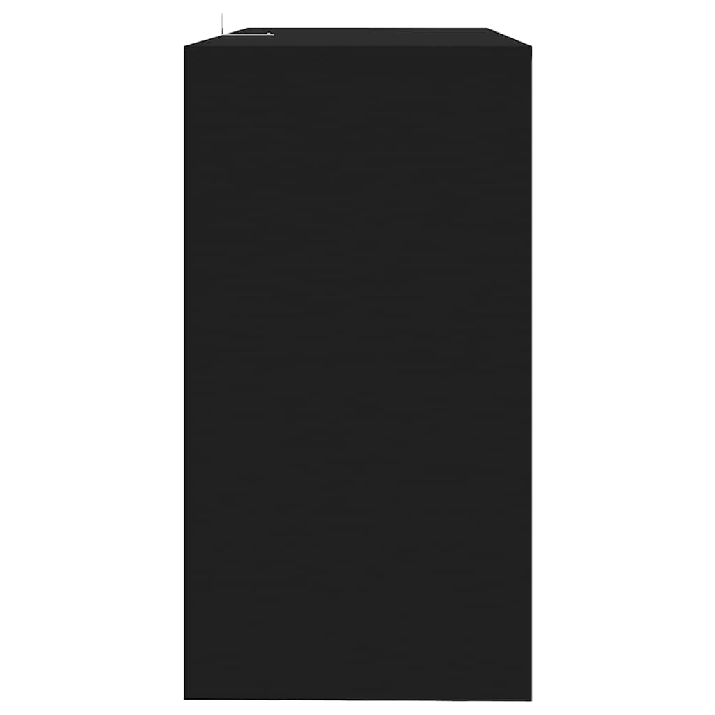 Tavolo consolle nero, tavolo da corridoio con 2 cassetti, 89 x 41 x 76,5 cm | Tavolino versatile per corridoio e camera da letto, robusto scaffale decorativo con cassetti in legno.