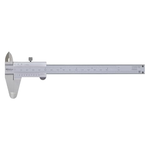 Mitutoyo 530-101 Vernier Calipers, Stainless Steel, for Inside, Outside, Depth and Step Measurements, Metric, 0"/0mm-150mm Range, +/-0.05mm Accuracy, 0.05mm Resolution, 40mm Jaw Depth Cover