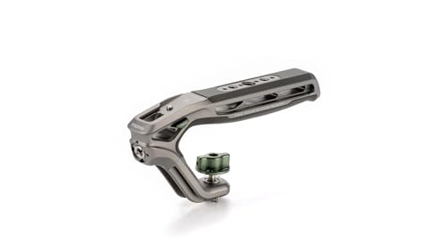 Tilta Xeno Top Handle for Filmmakers & Cameras - Titanium Gray | Aluminum Alloy and Silicone Build | Safety Release Pin | Comfortable Handling (1/4″-20 and 3/8″-16 Threads w/Locating Points)