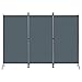 WOLTU Paravent Raumteiler freistehend 3-teilig 255x182 cm, Trennwand klappbar, Stellwand Sichtschutzwand innen Outdoor, Sichtschutz Balkon Terrasse, Dunkelgrau