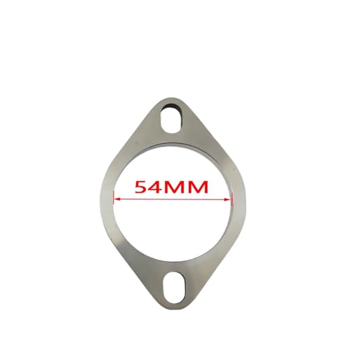 Silenciador de escape universal con brida de acero inoxidable de 2 orificios y ID 54mm 2