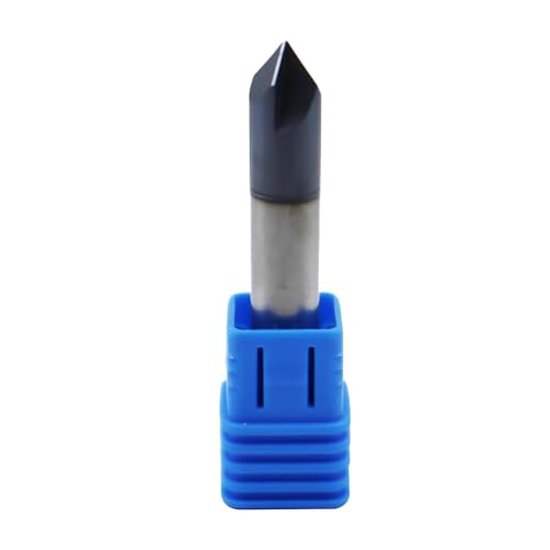 Image of 3 /8in Solid Carbide End Mill, Chamfer Mill-Double End,2 Flute,90 Chamfer Angle,AlTiN Coated Bits Tool for Medium Hardness Steel, Brass, Iron