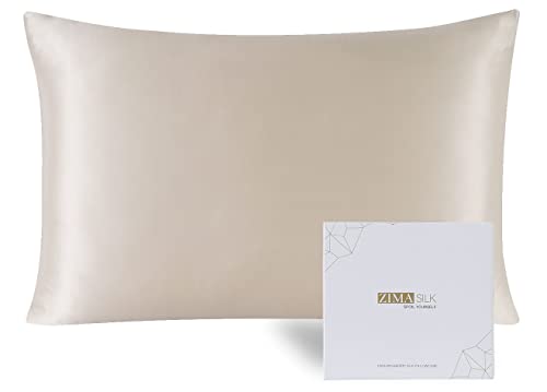 ZIMASILK 100% Mulberry Silk Pillowcase Upgraded Version for Hair and Skin Health Better Grade 6A Silk, with YKK Zipper