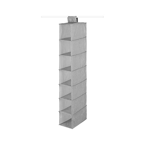 Compactor RAN10167 Organiseur suspendu pour chaussures et vêtements, 7 compartiments, fermeture Velcro, supporte jusqu'à 6 kg, gris/blanc, gamme Boston, 15 x...