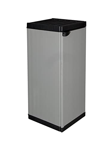 Mongardi W2016 Armoire Basse 1 Porte, Polychlorure de Vinyle, Noir, Gris, Unique