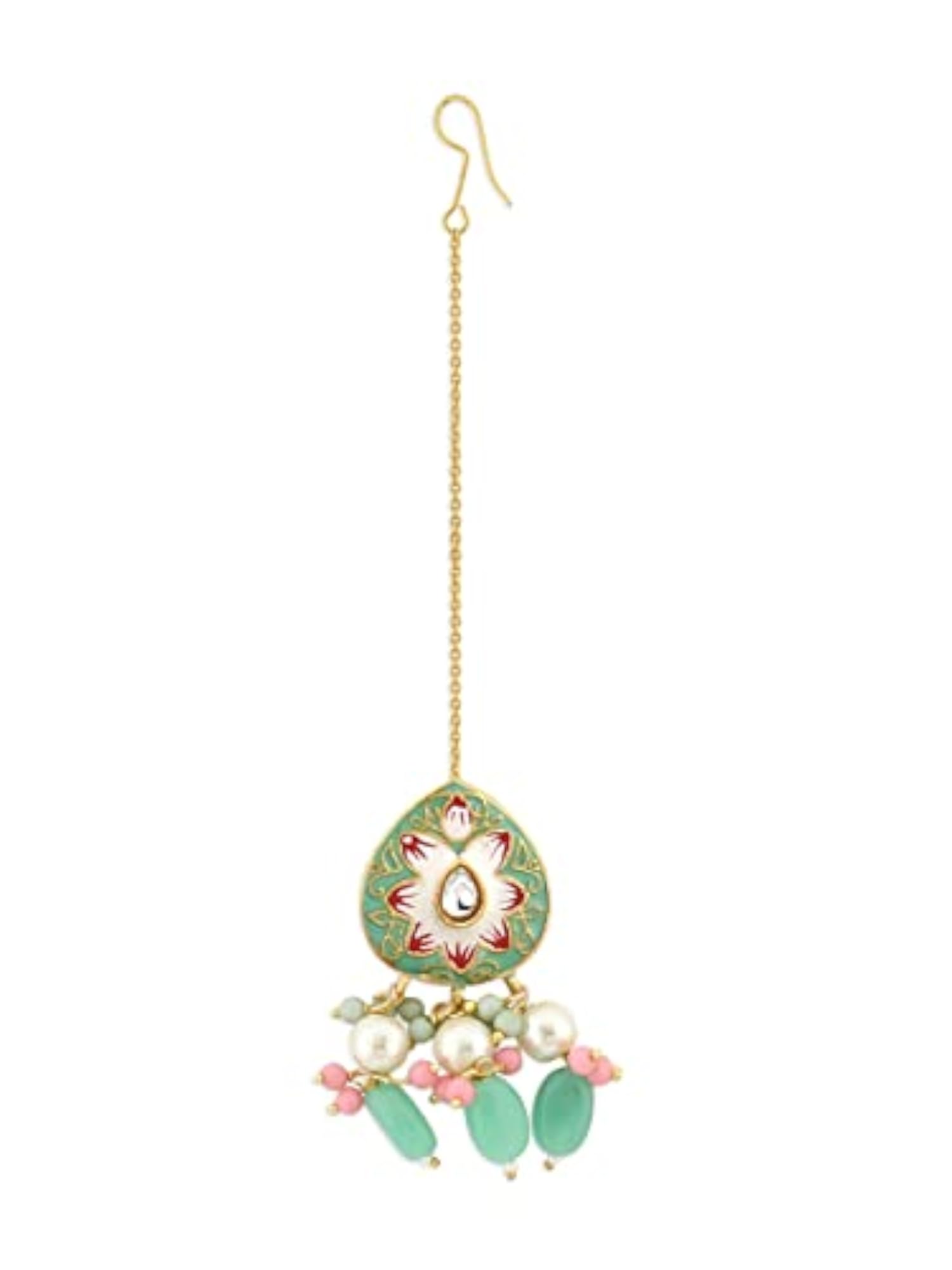 Meenakari Kundan Choker Necklace Earring Ring Set ZPFK12211