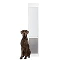 PetSafe 1-Piece Sliding Glass Pet Door for Dogs & Cats - Adjustable Height 75 7/8" to 80 11/16" X-Large, White, No-Cut Install, Aluminum Patio Panel Insert, Great for Renters or Seasonal Installation