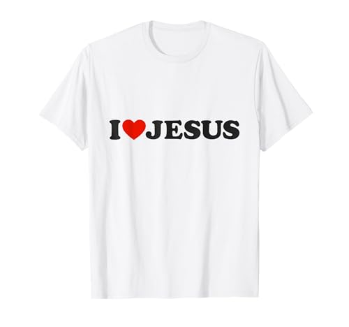 I Love Jesus Cristo Abbigliamento Cristiano Maglietta