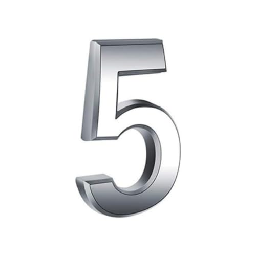 1.4 Inch Mailbox Numbers House Numbers 0-9 3D Self Adhesive Street Door Home Address Numbers Apartments Office Hotel Room Mailbox Signs Easy Install without Tools (Silver-5)