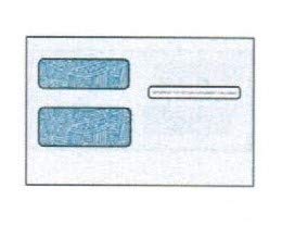 Double Window Envelopes for W-2, 1099R and 1099 MISC Forms, 5-3/4" x 8-7/8", Imprint, Side Seam 24-lb White Vellum Finish w Wesco® Blue Inside Security Tint (SFI Certified) - Box of 500 Envelopes
