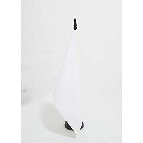 AZ FLAG - Tischflagge Einfarbig Weiss - 21x14 cm - Einfarbig Tischfahne 14 x 21 Cm - Flaggen