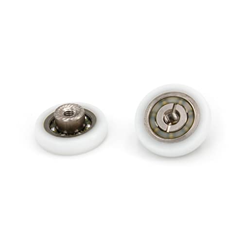 Materiali di base: ottone Cuscinetti Box Doccia VR - Kit 2 PEZZI di Ricambio in Acciaio per Ante Doccia a Scorrimento Pezzi misure 22x4.7x8.5 foro M4 profilo raggiato