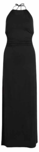 Karl Lagerfeld Jeans maxi vestido fruncido negro para mujer de algodon satinado