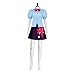 Linnektome Twilight Sparkle Costume Uniform Blue Dress Outfit Full Set For Women Party Suit (BLUE WIG, M)