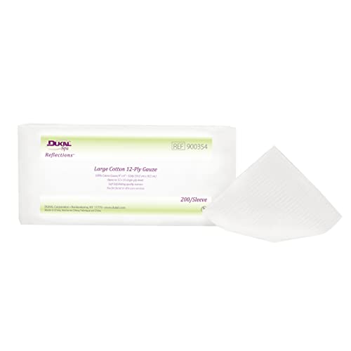Dukal ReflectionsTM Large Gauze Facial Wipes, 4" x 4", 12-ply (Case of 2000) miniatura 1