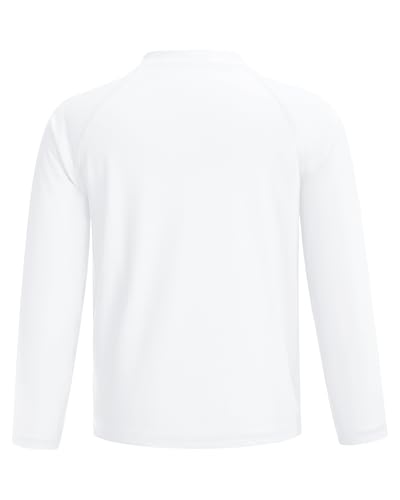 Image of Runhit Boys UPF 50+ Rash Guard Long Sleeve Zip Up 2T to Youth UV Sun Protection Shirt for Beach Surf Fish Quick Dry