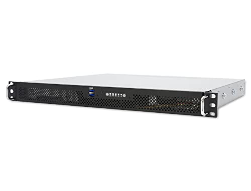 Image of AIC XE1-1E001-04 is an Entry-Level 1U Appliance Chassis with 15 inch Depth, up to ATX, Internal: 2X 3.5 + 2X 2.5 7mm, Front: 2X USB 3.0, 3X 4028mm Fan, 1x FH add-on Slot, w /o PSU