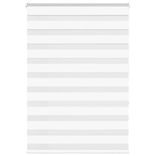 vidaXL Estor Cebra Blanco 110x150 cm Tejido Ancho 105,9 cm poliéster, Estor Doble, Estor Enrollable Cebra, Cortina Cebra, Estor Doble