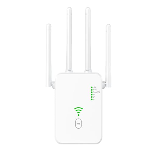 CLIUNT WLAN Verstärker für bis zu 6000 sq.ft und 60 Geräte, WLAN Repeater 300Mbit/s, WiFi Extender Booster mit großer Re...